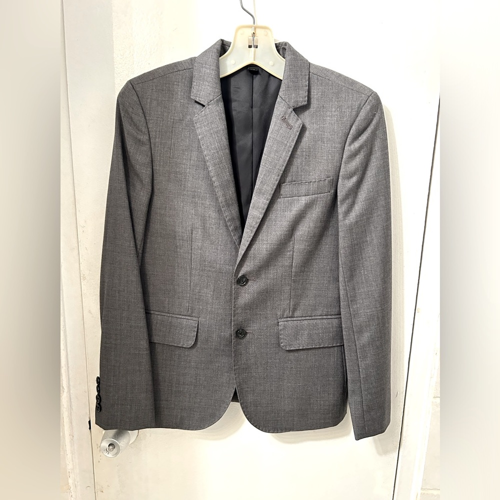 Boys J. Crew Slim Ludlow Suit Jacket and Pants, 100% Italian Wool. Gray, Size 12